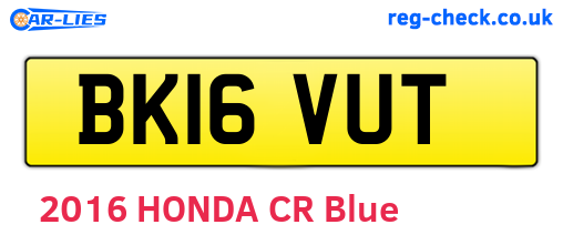 BK16VUT are the vehicle registration plates.