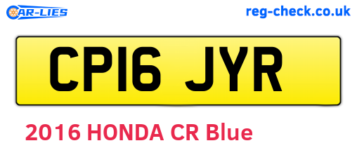 CP16JYR are the vehicle registration plates.