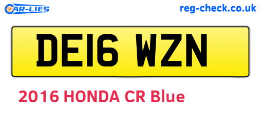 DE16WZN are the vehicle registration plates.