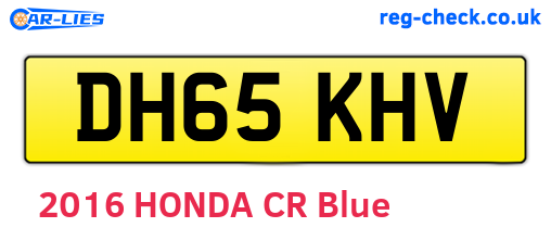 DH65KHV are the vehicle registration plates.