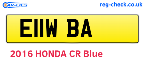 E11WBA are the vehicle registration plates.
