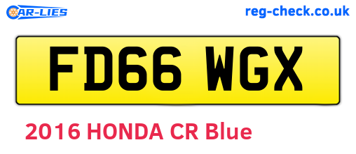 FD66WGX are the vehicle registration plates.