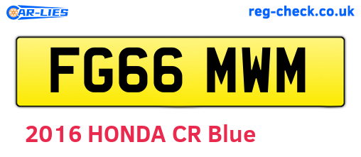 FG66MWM are the vehicle registration plates.