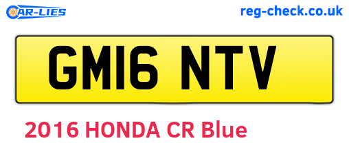 GM16NTV are the vehicle registration plates.