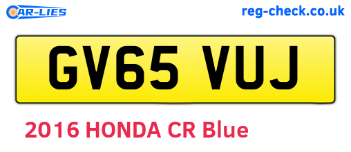 GV65VUJ are the vehicle registration plates.