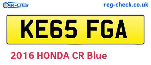 KE65FGA are the vehicle registration plates.