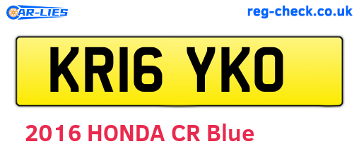 KR16YKO are the vehicle registration plates.