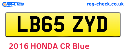LB65ZYD are the vehicle registration plates.