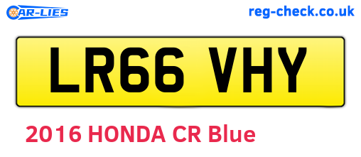LR66VHY are the vehicle registration plates.