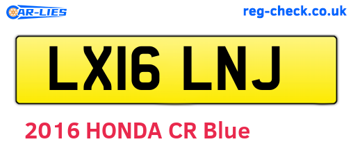 LX16LNJ are the vehicle registration plates.