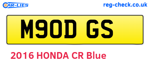 M90DGS are the vehicle registration plates.