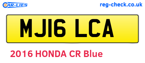 MJ16LCA are the vehicle registration plates.