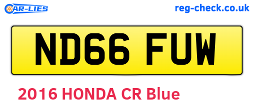 ND66FUW are the vehicle registration plates.
