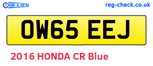 OW65EEJ are the vehicle registration plates.