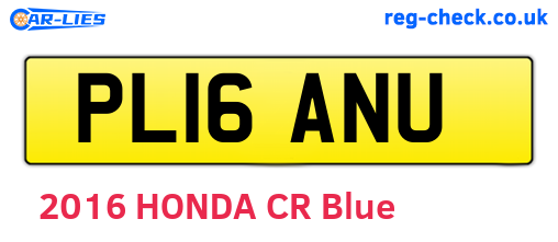 PL16ANU are the vehicle registration plates.