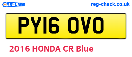 PY16OVO are the vehicle registration plates.