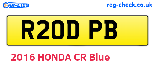 R20DPB are the vehicle registration plates.