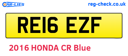 RE16EZF are the vehicle registration plates.