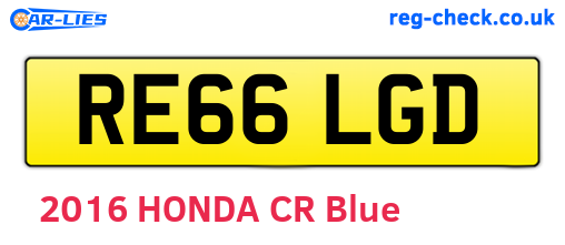 RE66LGD are the vehicle registration plates.