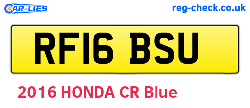 RF16BSU are the vehicle registration plates.