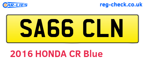 SA66CLN are the vehicle registration plates.