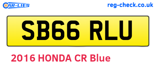 SB66RLU are the vehicle registration plates.