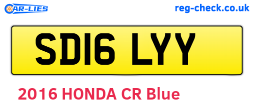 SD16LYY are the vehicle registration plates.
