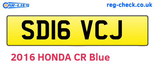 SD16VCJ are the vehicle registration plates.