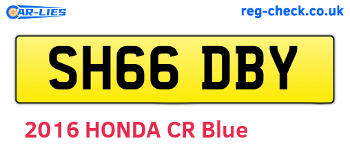 SH66DBY are the vehicle registration plates.
