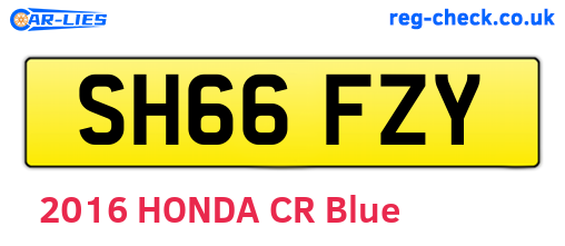 SH66FZY are the vehicle registration plates.
