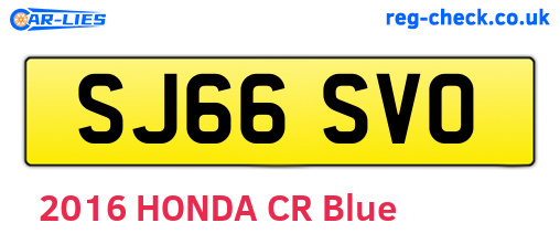 SJ66SVO are the vehicle registration plates.