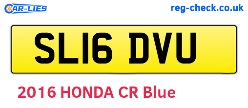 SL16DVU are the vehicle registration plates.