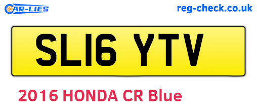SL16YTV are the vehicle registration plates.
