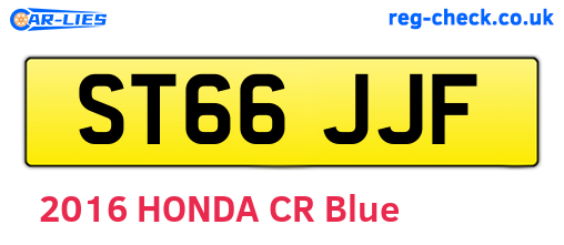 ST66JJF are the vehicle registration plates.
