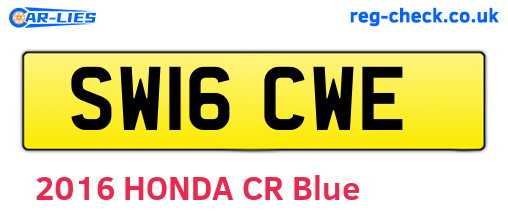 SW16CWE are the vehicle registration plates.