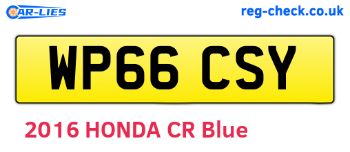 WP66CSY are the vehicle registration plates.