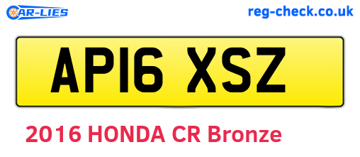 AP16XSZ are the vehicle registration plates.