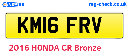 KM16FRV are the vehicle registration plates.