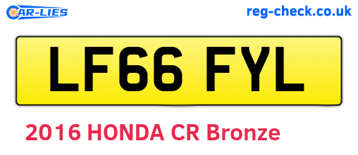 LF66FYL are the vehicle registration plates.