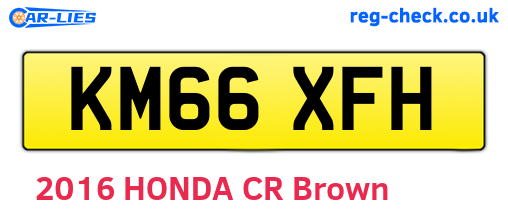 KM66XFH are the vehicle registration plates.