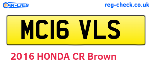 MC16VLS are the vehicle registration plates.