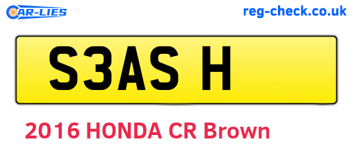 S3ASH are the vehicle registration plates.