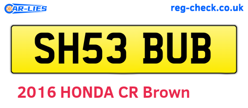 SH53BUB are the vehicle registration plates.