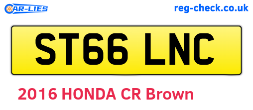 ST66LNC are the vehicle registration plates.