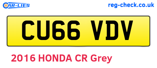 CU66VDV are the vehicle registration plates.