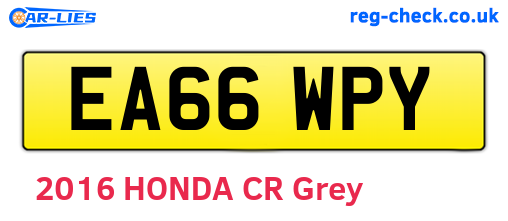 EA66WPY are the vehicle registration plates.