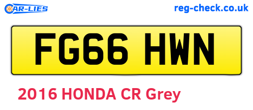 FG66HWN are the vehicle registration plates.