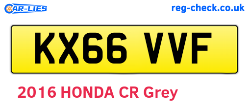 KX66VVF are the vehicle registration plates.