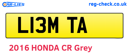 L13MTA are the vehicle registration plates.