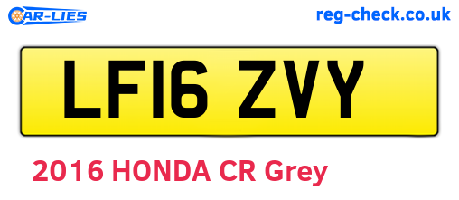 LF16ZVY are the vehicle registration plates.